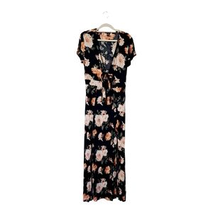 Rue 21 Women's Navy Floral Maxi Slit Dress Size Medium